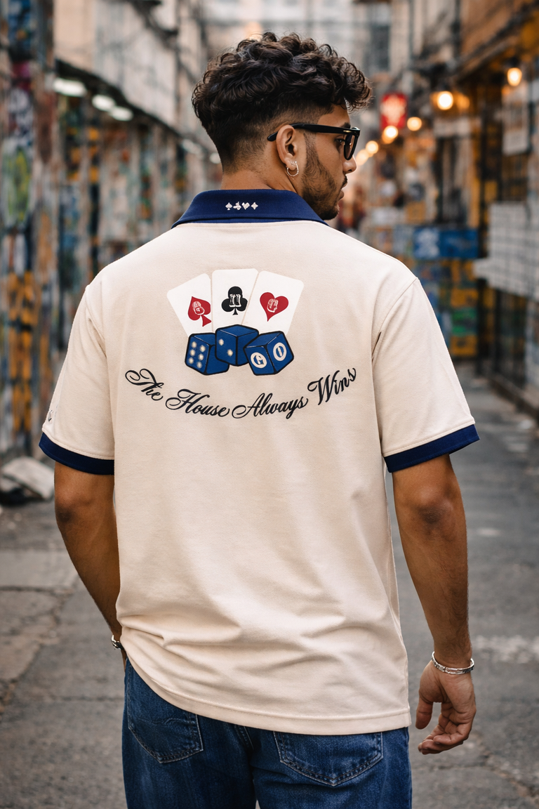 Classic Beige Poker Polo