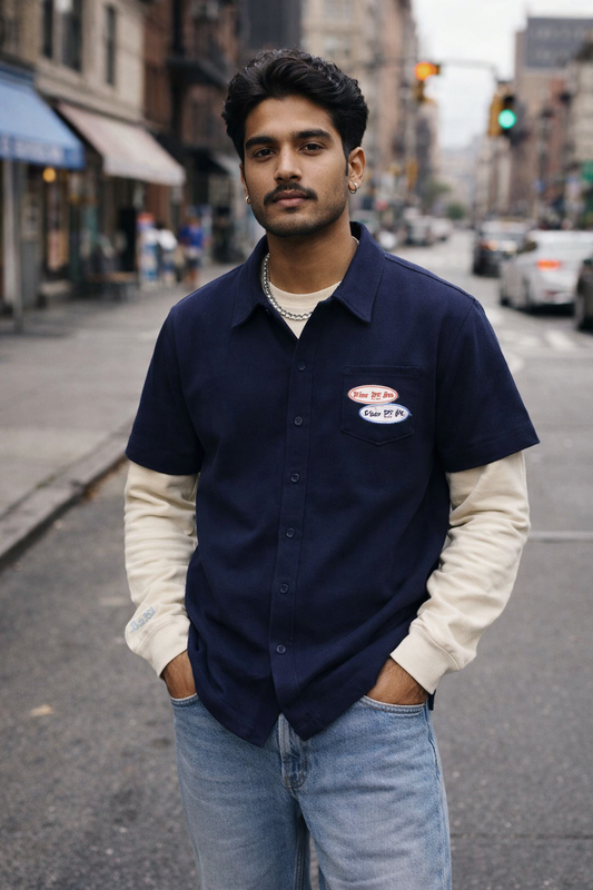 Navy Layered Street Shirt